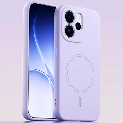 Obrázek produktu pro Magnetické pouzdro pro Oppo Reno15 Pro, kompatibilní s MagSafe, tekutý silikon, nárazuvzdorné a odolné proti poškrábání Fialová