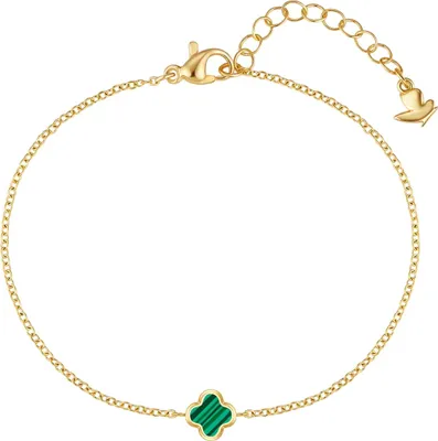 Produktbild von Glanzstücke München Armband Kleeblatt Edelstahl Malachit (synth.) 50084986