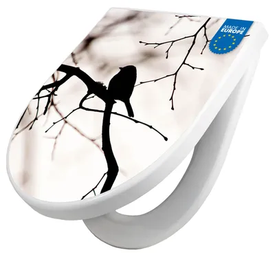 Produktbild von WC Sitz mit Absenkautomatik D Form Motiv Früher Vogel [TDW3 12305]