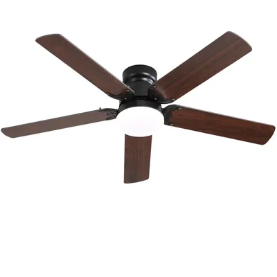 Produktbild von Sofucor Kleinventilator mit Licht, Fernbedienung, 106.6cm, Zweifarbige Ventilatorflügel, Schwarz-zweifarbig