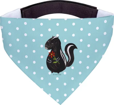Produktbild von Mr. & Mrs. Panda Halstuch Stinktier Blume - Türkis Pastell - Geschenk, Dreams, Wildtier, Hund, Raubtier, Träume, Skunk, Für Hunde, Tuch, Hundehalstuch