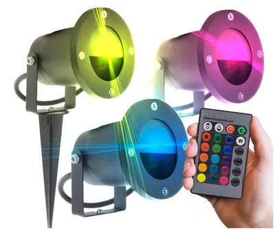 Produktbild von Decorya Gartenstrahler Außen RGB per Fernbedienung steuerbar 3er-Set