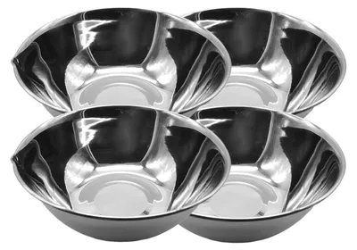 Produktbild von 4x Edelstahl Schüssel 22cm Rührschüssel Salatschüssel Servierschüssel Schale