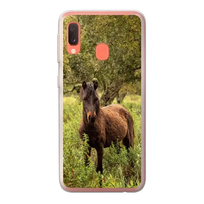 Produktbild von MuchoWow® Handyhülle Schutzhülle Hülle für Samsung Galaxy A20e Pferd - Wald - Gras Silikon Softcase Handy Hülle - Abdeckung