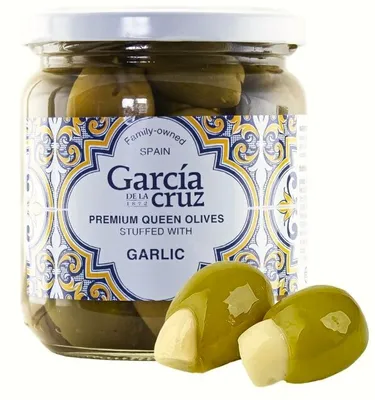 Obrázek produktu pro Zelené olivy Gordal plněné česnekem