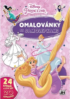 Obrázek produktu pro Omalovánky A4 se samolepkami - Disney Princezny