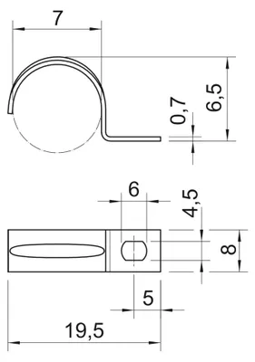 Obrázok produktu pre Obo Bettermann 1003070, Oceľ, Oceľ, 8 mm, 6,5 mm, 7 mm, 0,7 mm