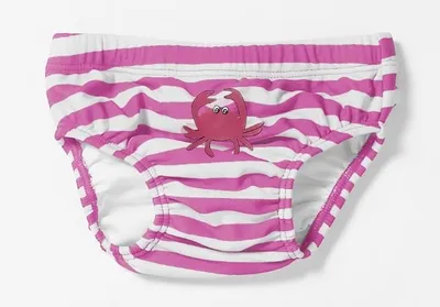 Produktbild von Playshoes UV-Schutz Bade-Windelhose pink/weiß gestreift mit Krebs Motiv Größe: 62/68