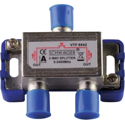 Produktbild von Schwaiger VTF8842 241, Kabelsplitter, 5 - 2400 MHz, Silber, Aluminium, 1 Stück(e), 58 mm