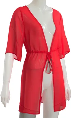 Produktbild von Esmara® Tunika Luftig, locker transparente Chiffon V-Ausschnitt Pink S 36/38