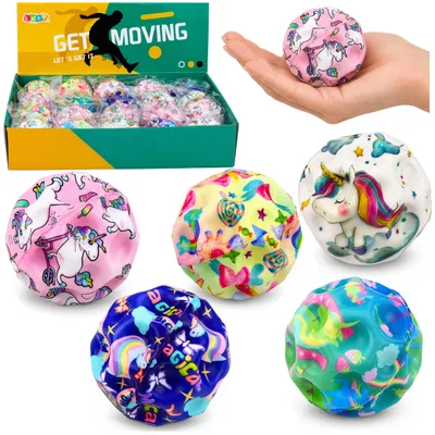 Productafbeelding van Schuimbal met kuiltjes voor het stuiteren van antistress-eenhoorns 7 cm
