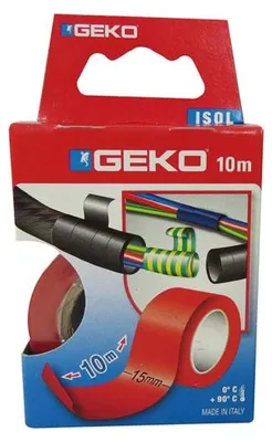 Image de Ruban isolant 15 mm x 10 m, rouge - Geko
