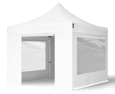 Obrázek produktu pro Nůžkový stan 3x3 m, hliník, vč. 4 bočnic bílá