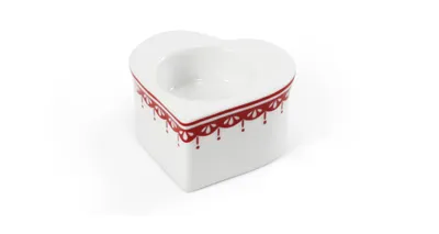 Image de Bougeoir cœur, 7,5 cm, porcelaine tchèque, Hyggeline, rouge, Leander
