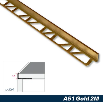 Produktbild von Effector Fliesenschiene aus eloxiertem Aluminium - Fliesenkanten Schutz - (Winkelprofil Gold) Fliesenkantenprofile Abdeckung Übergangschiene stabil