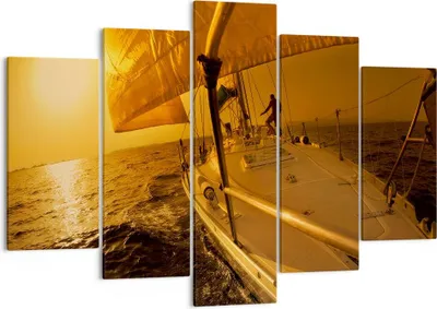 Produktbild von Bild auf Leinwand - Leinwandbild - Ozean Segelboot Yacht - 150x100cm - Wand Bild - Wanddeko - Leinwanddruck - Bilder - Kunstdruck - Wanddekoration - Leinwand bilder - Wandkunst - EA150x100-0322
