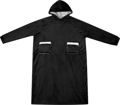 Image de vidaXL Couverture-Hoodie Noir L Polaire et flanelle
