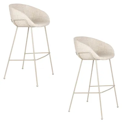 Produktbild von Zuiver Feston Barhocker 75 cm Beige - 2 er Set