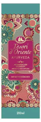 Zdjęcie produktu dla Tesori d'Oriente, dyfuzor zapachowy z patyczkami, seria Ayurveda, aromat do pomieszczeń, 200 ml