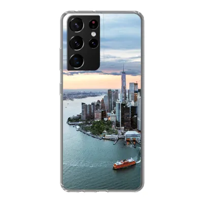 Produktbild von MuchoWow® Handyhülle Schutzhülle Hülle für Samsung Galaxy S21 Ultra Luftaufnahme von New York Silikon Softcase Handy Hülle - Mobiltelefon