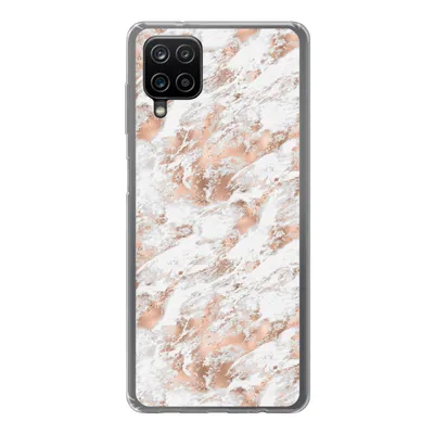 Produktbild von MuchoWow® Handyhülle Schutzhülle Hülle für Samsung Galaxy A12 Roségold - Muster - Marmor - Luxus Silikon Softcase Handy Hülle - Bild