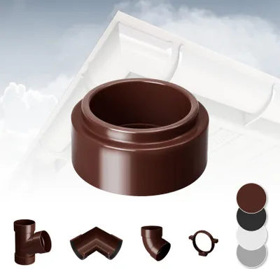 Produktbild von RAINWAY S Regenrinnen System (Bogenverbinder braun) - PVC-U Kunststoff in 4 Farben, für Dachflächen < 100m² empfohlen, Verbinder Erweiterung Zubehör