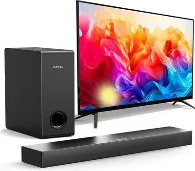 Immagine prodotto di Set soundbar per home theater con subwoofer integrato - Bluetooth 5.0 - per TV, PC e smartphone - nero