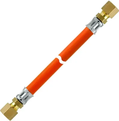 Produktbild von GOK Mitteldruck Propanschlauch korrosionsbeständig bds. RVS 8, Schlauchlänge:RVS 8 x RVS 8 x 80 cm