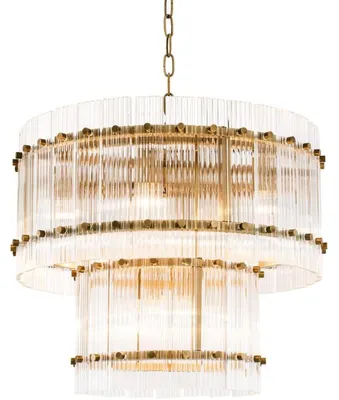 Produktbild von Casa Padrino Kronleuchter Antik Messing Ø 57 x H. 47 cm - Runder Luxus Kronleuchter