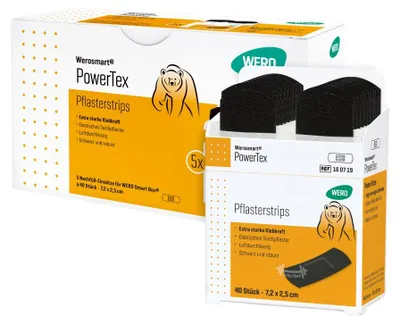 Produktbild von PowerTex Pflasterstrips, 7,2 x 2,5 cm, 5 x 40 Stk