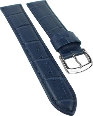 Produktbild von Uhrenarmband | Kalbsleder mit Louisiana Kroko Optik Dunkelblau 20358S, Stegbreite:16mm