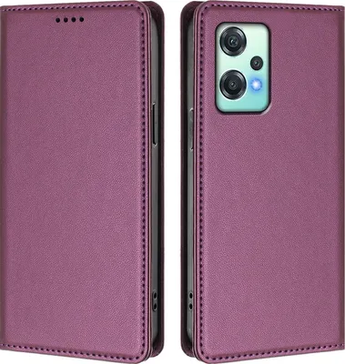 Produktbild von Handyhülle für OnePlus Nord CE 2 Lite 5G/Nord 2 Lite, Kunstleder Klapphülle Stoßfeste Magnetische Hülle mit Ständer Lila