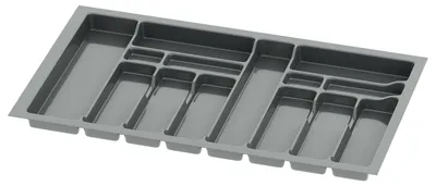 Produktbild von Sossai Besteckeinsatz Divio für Schubladen 90cm | 83 x 49 cm | Anthrazit Besteckkasten Schubladeneinsatz