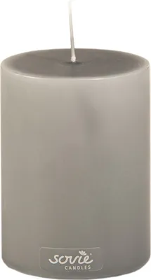 Produktbild von Sovie CANDLES Stumpenkerze in Braun Ø 70 mm x H 100 mm, Brenndauer ca. 52 Std. - 12 Stück