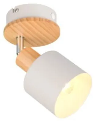 Productafbeelding van Enkele plafondlamp Shanti met houtlook
