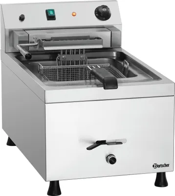 Produktbild von Bartscher 12L-10, Fritteuse, 12 l, 50 °C, 190 °C, Einzelbild, Silber