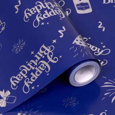 Immagine prodotto di Carta da regalo, riciclabile, 43 cm x 10 m, blu, per confezionare regali
