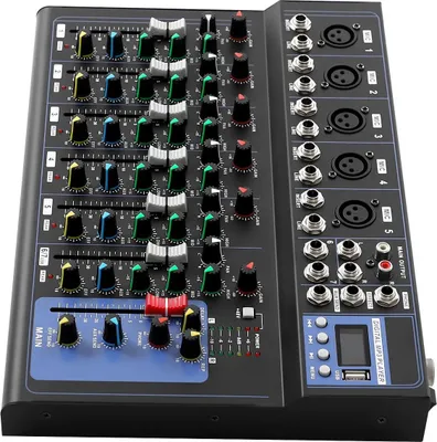 Produktbild von Audiomixer - 7-Kanal Mischpult - Bluetooth - USB - DJ & Live/Studio - Ohne integrierten Akku