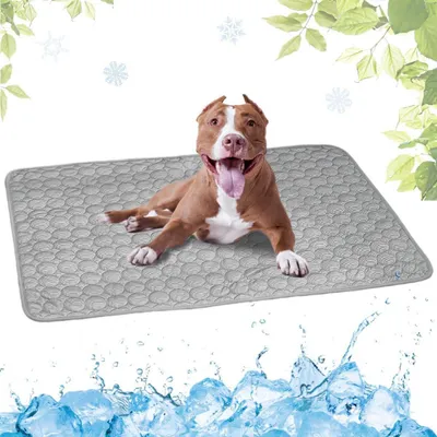 Image de Tapis rafraîchissant pour chiens, auto-refroidissant, gris, 55x70 cm