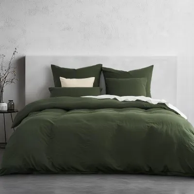 Produktbild von Bettwäsche Set 260x240 cm mit 2 Kissenbezügen 65x65 cm - Grün
