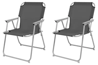 Produktbild von 2 Stück Campingstuhl Klappstuhl Anglerstuhl Oxfort Metall Anthrazit