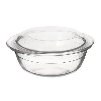 Produktbild von Runde Auflaufform mit Deckel, langlebiges Borosilikatglas, spülmaschinenfest