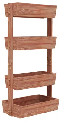 Obrázek produktu pro Vyvýšený záhon, 4úrovňový design, robustní konstrukce z borovicového dřeva, barva hnědá