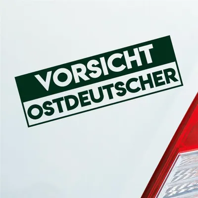 Produktbild von Auto Aufkleber Vorsicht Ostdeutscher Ostdeutschland Ossi 19x6 cm Dunkelgrün Sticker Heckscheibenaufkleber