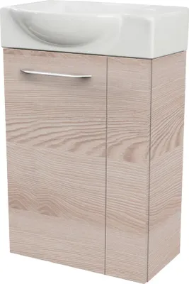 Produktbild von Fackelmann SBC B. CLEVER Gäste WC Set 2-teilig 45 cm, Braun hell, links,  Keramik Hahnloch rechts