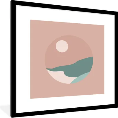 Produktbild von MuchoWow® Gerahmtes Poster Sommer - Sonne - Strand 40x40 cm - Poster mit Schwarzem Bilderrahmen Wandposter Rahmen Foto Bilder - Poster - Plakat im Rahmen