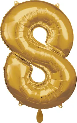 Immagine prodotto di Palloncino in foil numero 8 oro - 83 cm
