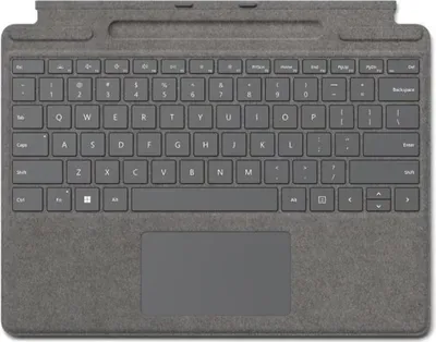 Obrázek produktu pro Microsoft Surface Pro Keyboard with pen storage for Business, Touchpad, Microsoft, Surface Pro 10 for Business; Surface Pro 9 for Business; Surface Pro 8 for Business; Surface Pro X..., Platinová, Alkantara, Dokovací