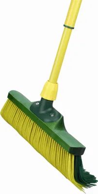 Image de BÜMAG 504-21 Balai à griffes 40cm avec manche télescopique, poils PPN, vert/jaune