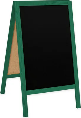 Image de Tableau noir/panneau publicitaire en bois - panneaux publicitaires robustes pour l'intérieur et l'extérieur, vert / Classic / 51 x 90 cm